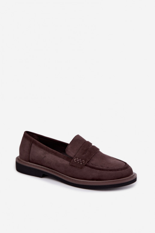 Mocassins pour femmes en daim couleur chocolat Vinceza 62335