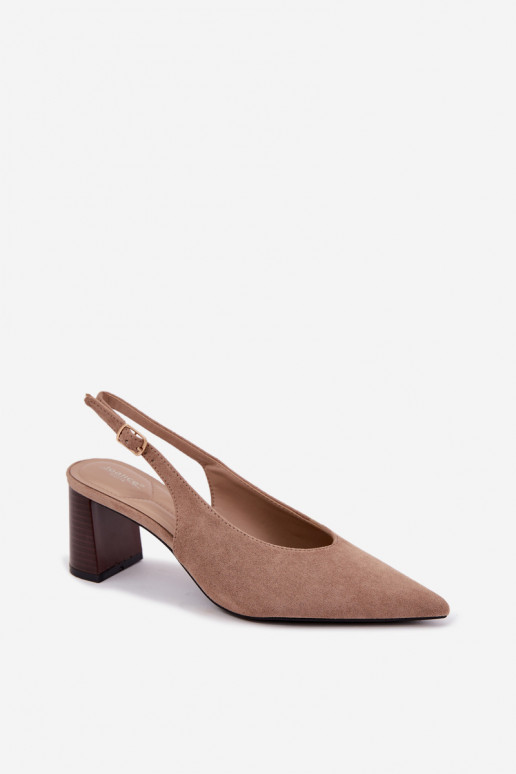 Chaussures à talons avec talon ouvert couleur sable Sorenia