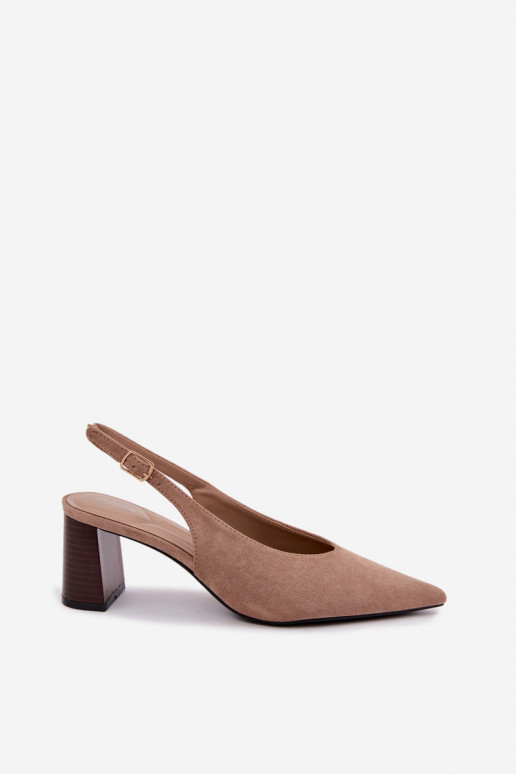 Chaussures à talons avec talon ouvert couleur sable Sorenia
