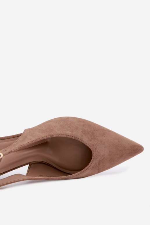 Chaussures à talons avec talon ouvert couleur sable Sorenia