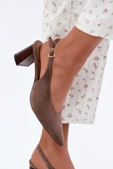 Chaussures à talons avec talon ouvert couleur argile Sorenia 2