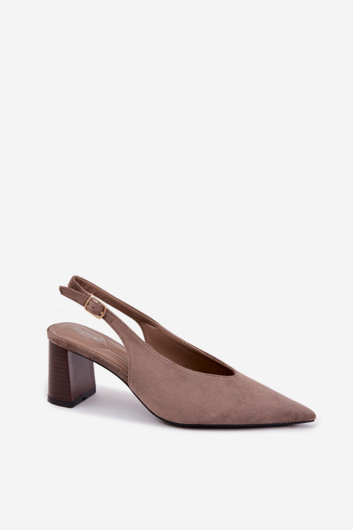 Chaussures à talons avec talon ouvert couleur argile Sorenia