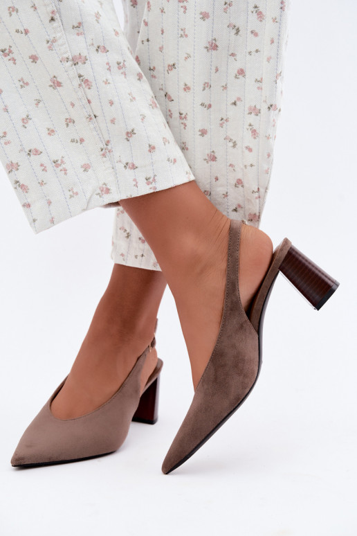 Chaussures à talons avec talon ouvert couleur argile Sorenia