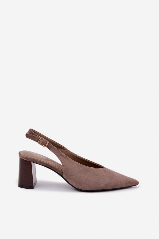Chaussures à talons avec talon ouvert couleur argile Sorenia