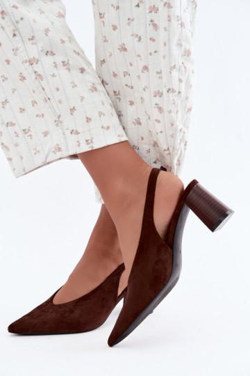 Chaussures à talons avec talon ouvert couleur chocolat Sorenia 2