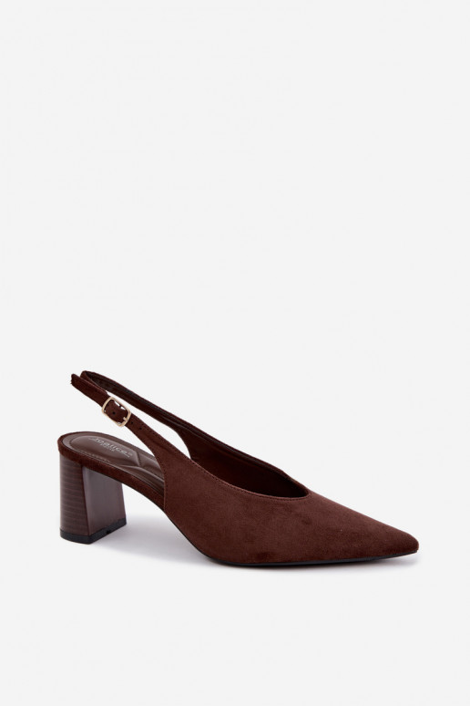 Chaussures à talons avec talon ouvert couleur chocolat Sorenia