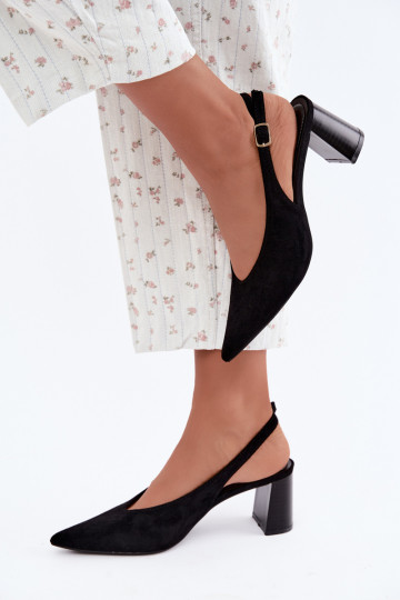 Chaussures à talons avec talon ouvert couleur noire Sorenia