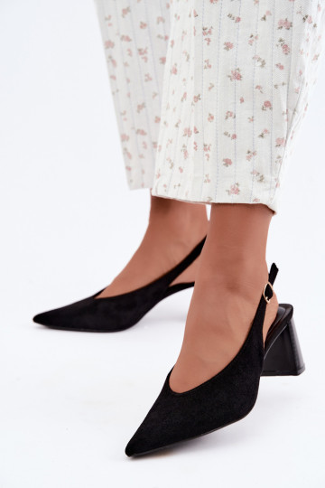 Chaussures à talons avec talon ouvert couleur noire Sorenia 2