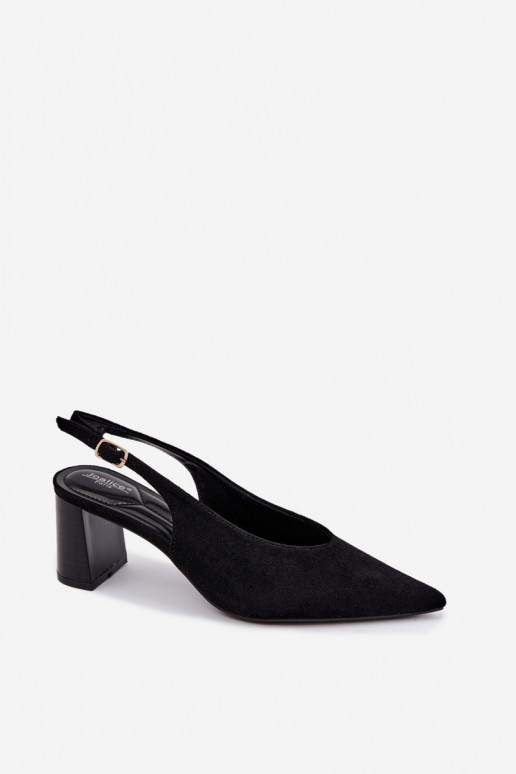 Chaussures à talons avec talon ouvert couleur noire Sorenia