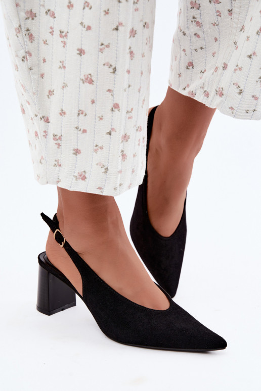 Chaussures à talons avec talon ouvert couleur noire Sorenia