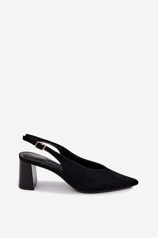 Chaussures à talons avec talon ouvert couleur noire Sorenia