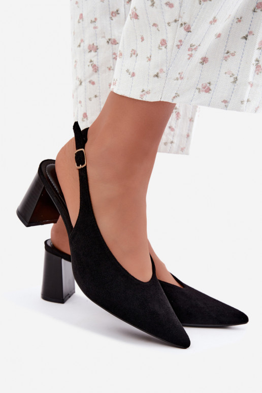Chaussures à talons avec talon ouvert couleur noire Sorenia