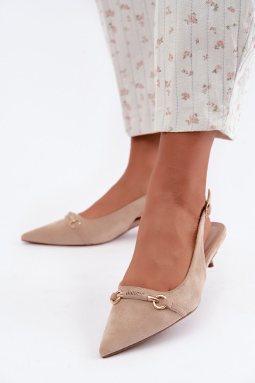Chaussures à talons avec talon bas couleur sable Caylo