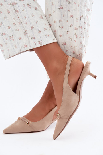 Chaussures à talons avec talon bas couleur sable Caylo 2