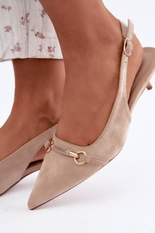 Chaussures à talons avec talon bas couleur sable Caylo