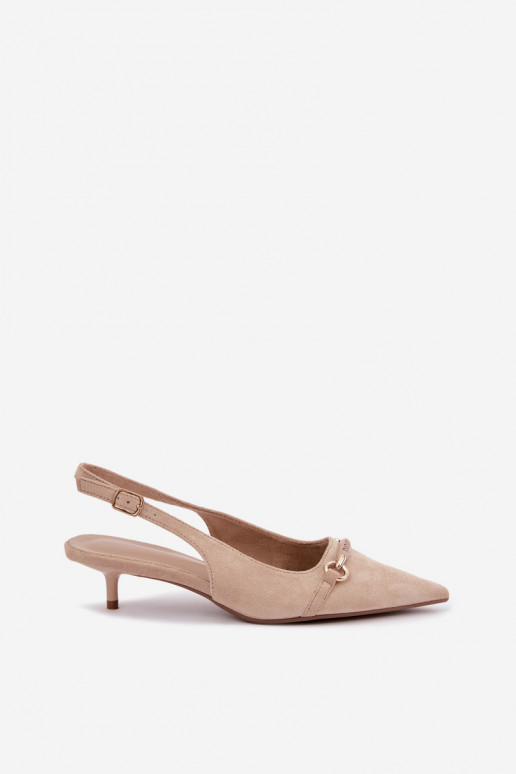 Chaussures à talons avec talon bas couleur sable Caylo