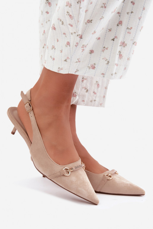 Chaussures à talons avec talon bas couleur sable Caylo