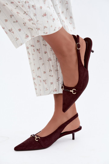 Chaussures à talons avec talon bas couleur bordeaux Caylo 2