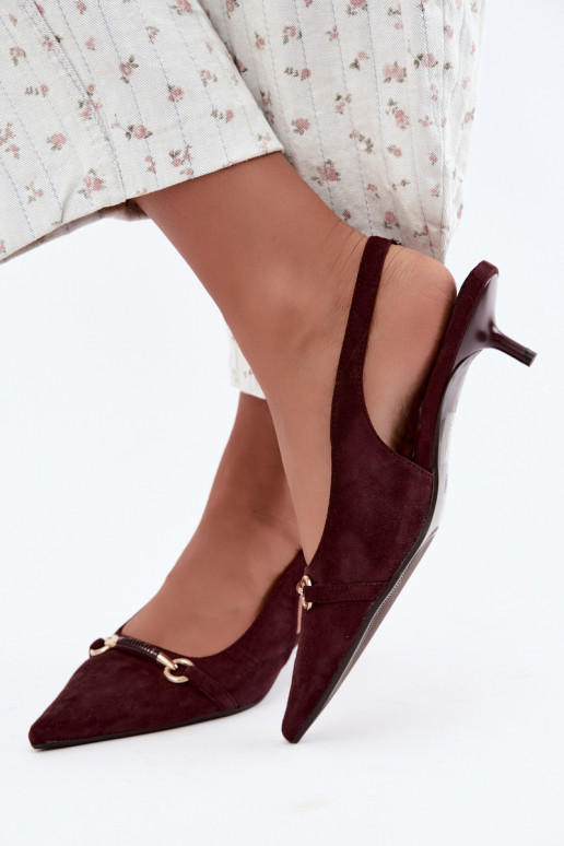 Chaussures à talons avec talon bas couleur bordeaux Caylo