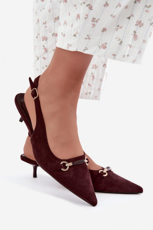 Chaussures à talons avec talon bas couleur bordeaux Caylo