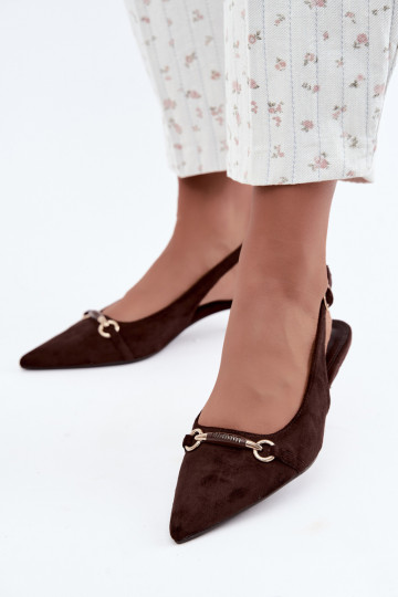 Chaussures à talons avec talon bas couleur chocolat Caylo 2