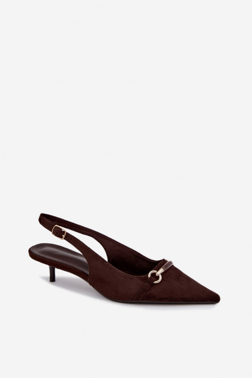Chaussures à talons avec talon bas couleur chocolat Caylo