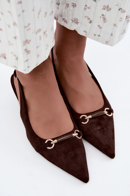 Chaussures à talons avec talon bas couleur chocolat Caylo