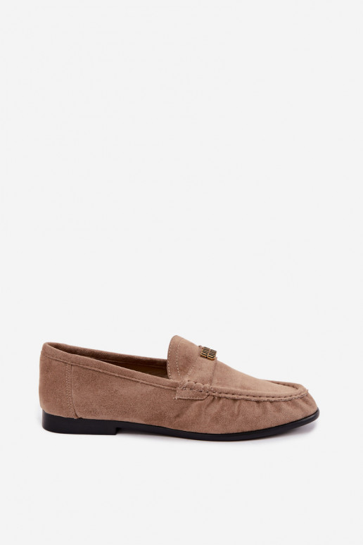 Mocassins pour femmes avec volants et détails décoratifs couleur sable Kairo