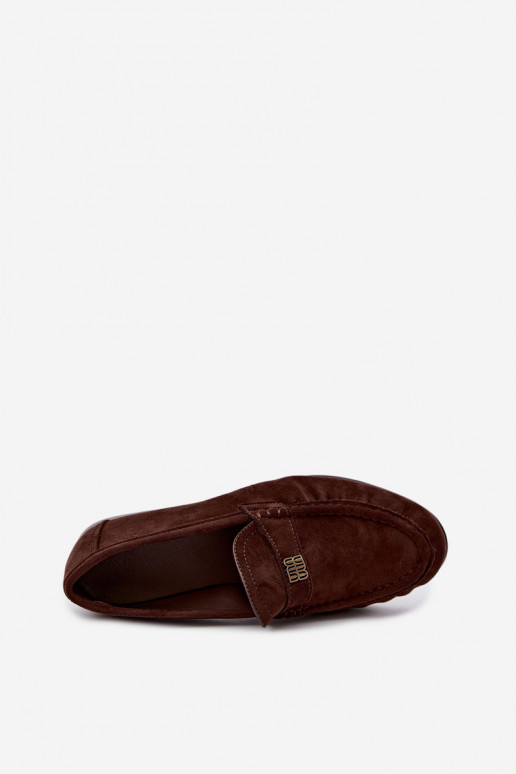 Mocassins pour femmes avec volants et détails décoratifs en couleur chocolat Kairo
