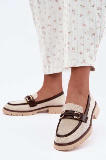 Mocassins pour femmes avec détails raffinés en couleur sable et marron Brika 2