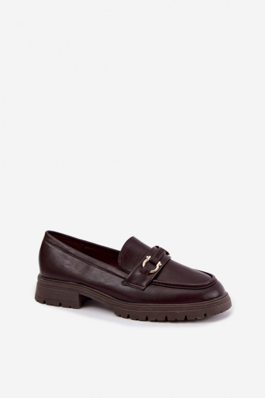 Mocassins pour femmes avec détails raffinés en couleur bordeaux Brika
