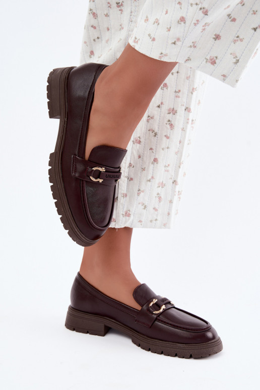 Mocassins pour femmes avec détails raffinés en couleur bordeaux Brika