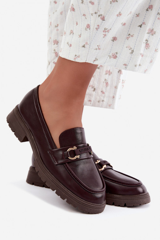 Mocassins pour femmes avec détails raffinés en couleur bordeaux Brika