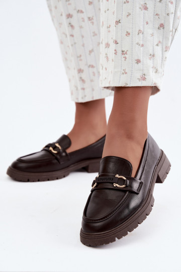 Mocassins pour femmes avec détails raffinés en couleur chocolat Brika 2