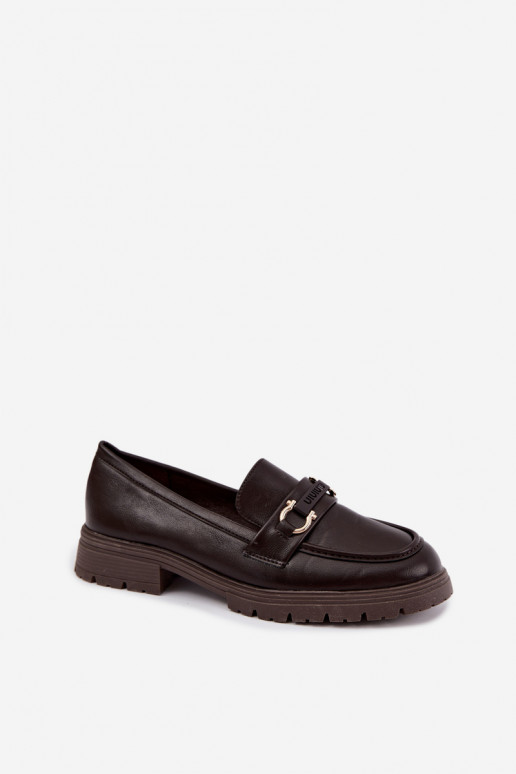 Mocassins pour femmes avec détails raffinés en couleur chocolat Brika
