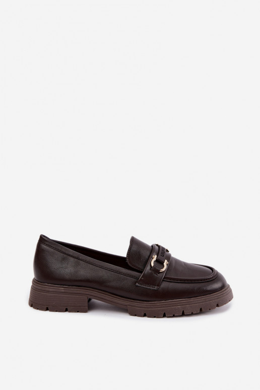 Mocassins pour femmes avec détails raffinés en couleur chocolat Brika