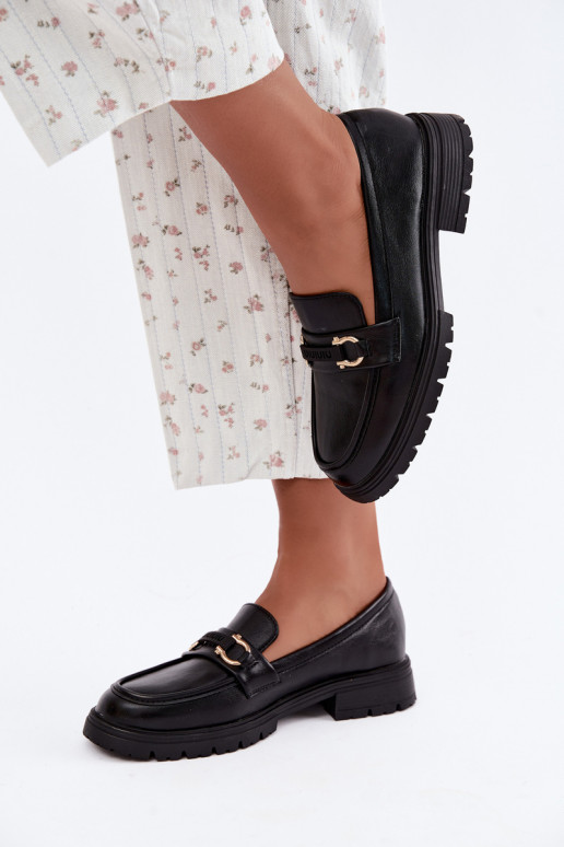 Mocassins pour femmes avec détails raffinés en couleur noire Brika
