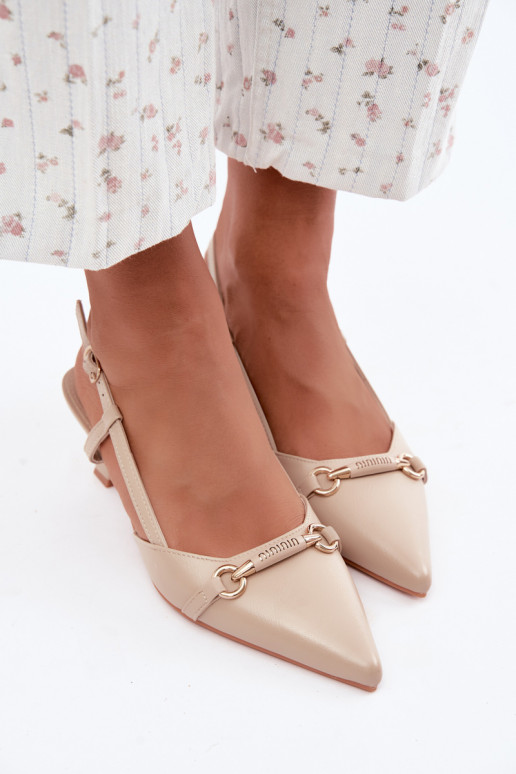 Sandales à talons pour femmes avec bouts pointus en couleur sable Felessa