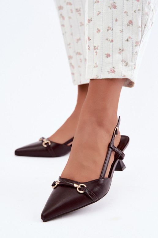 Sandales à talons pour femmes avec bouts pointus en couleur bordeaux Felessa