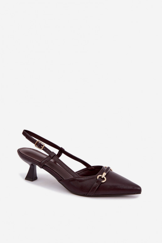 Sandales à talons pour femmes avec bouts pointus en couleur bordeaux Felessa
