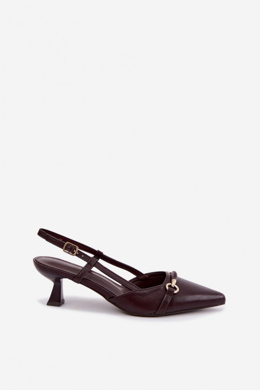 Sandales à talons pour femmes avec bouts pointus en couleur bordeaux Felessa