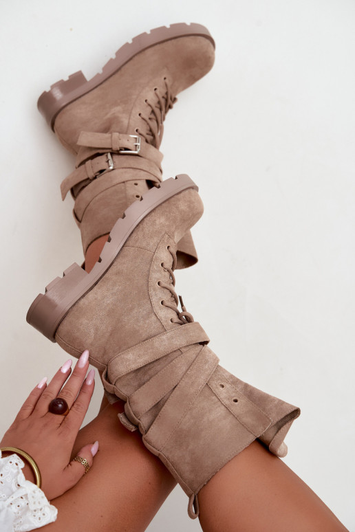 réchauffer Bottines de travail avec boucles beige Patsy