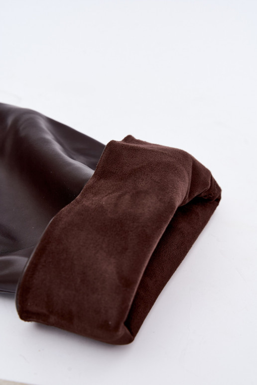 bottes hautes pour femmes à talons fins en chocolat Galena