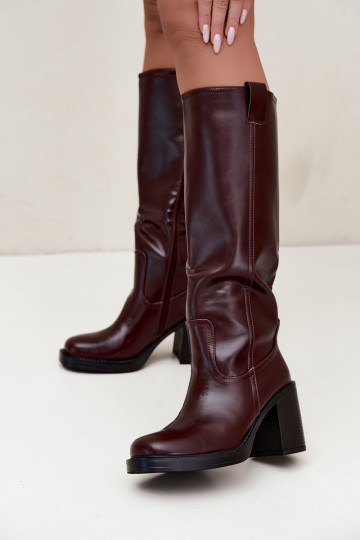 bottes hautes pour femmes doublées en bordeaux Feresa 2