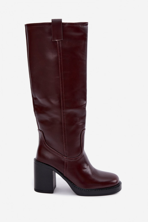 bottes hautes pour femmes doublées en bordeaux Feresa