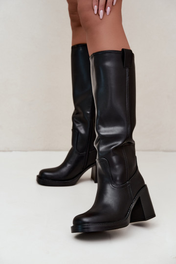bottes hautes pour femmes doublées en noir Feresa 2