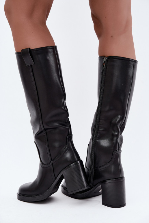 bottes hautes pour femmes doublées en noir Feresa