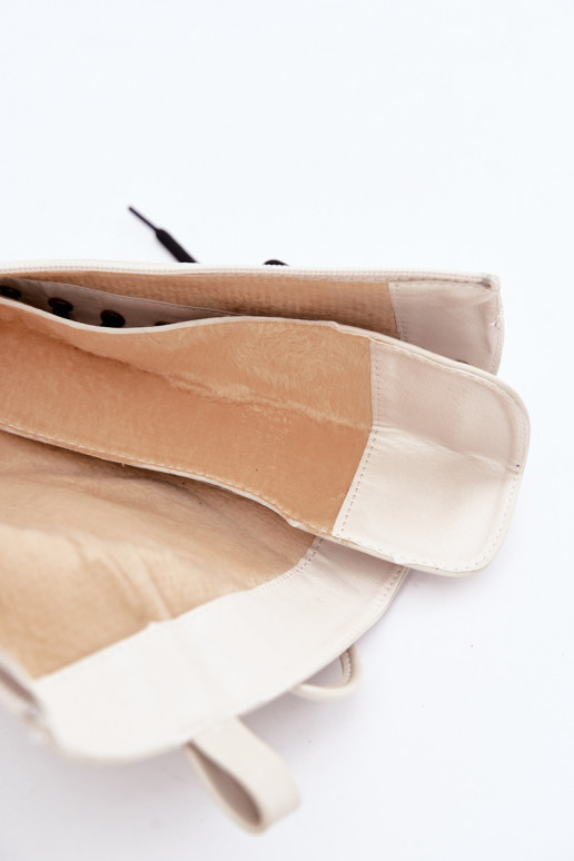 bottes hautes pour femmes doublées avec lacets et plateforme en sable Galvia