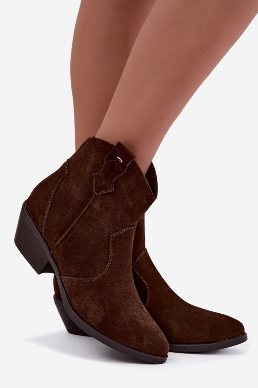 Bottines cowboy chocolat avec talons Big Star