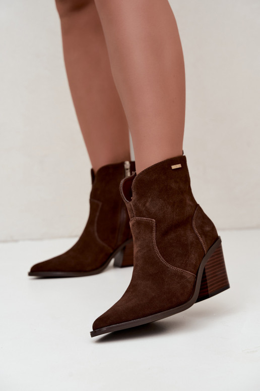 Bottines cowboy chocolat avec talons Big Star